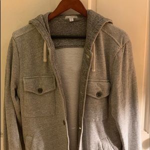 BUTTON-FRONT HOODIE - MEN - James Perse